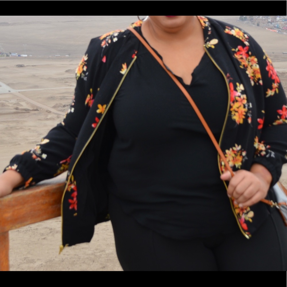 Floral bomber jacket. Lightly used
